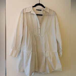 Zara White Long Sleeve Dress
